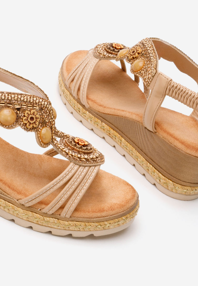 Sandali con zeppa Crissa beige