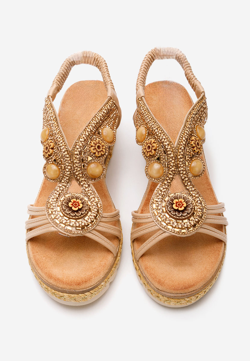 Sandali con zeppa Crissa beige