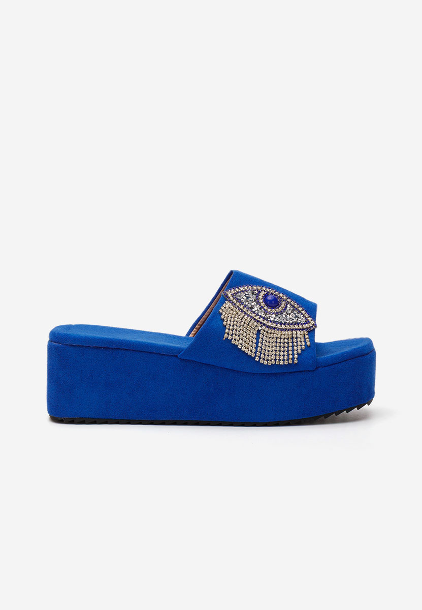 Ciabatte platform Fyona neblu