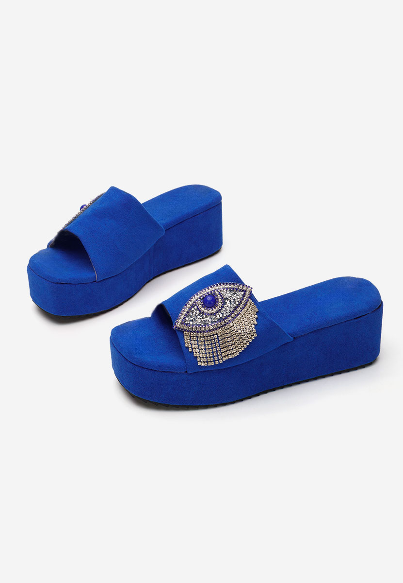 Ciabatte platform Fyona neblu