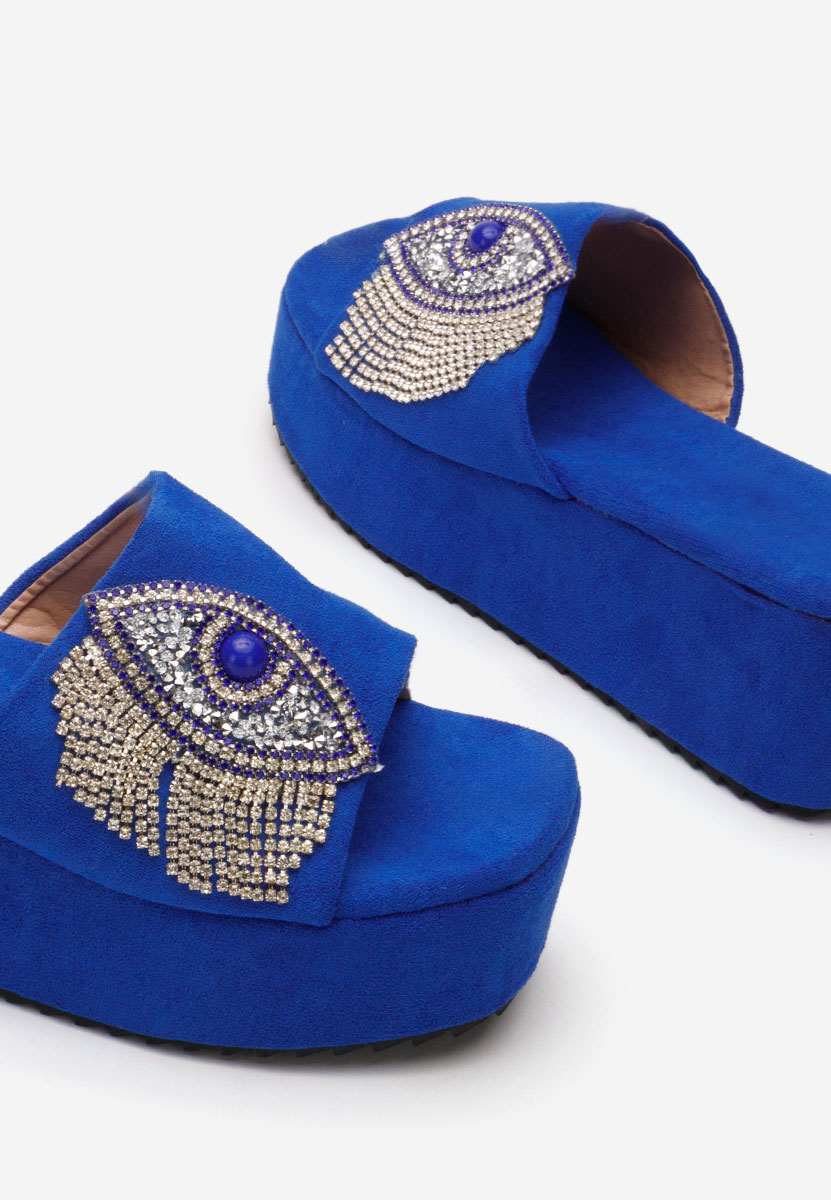 Ciabatte platform Fyona neblu