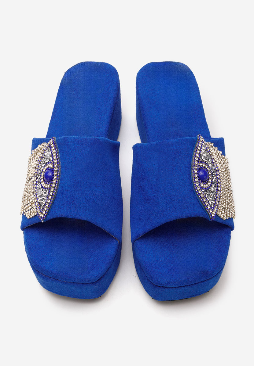 Ciabatte platform Fyona neblu