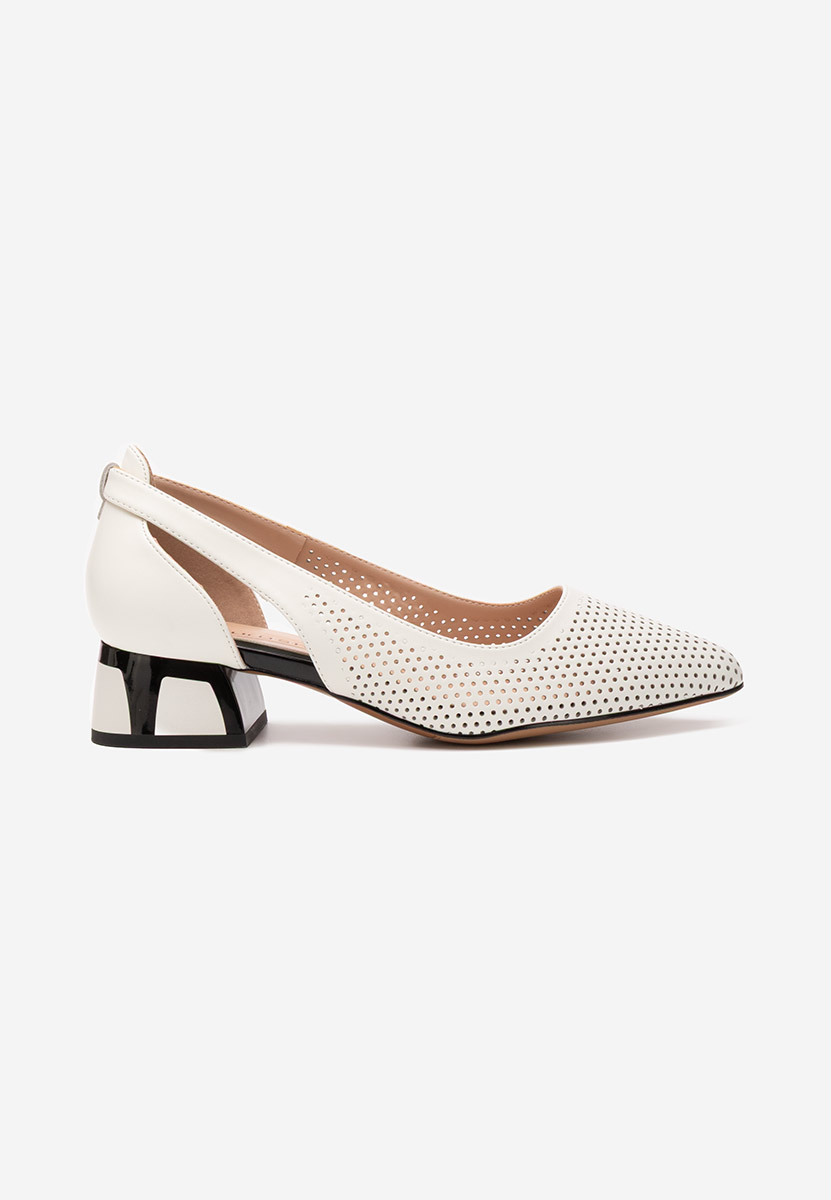 Décolleté tacco basso Rehise bianchi