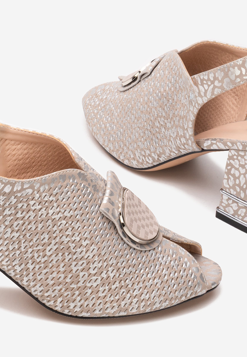Sandali con tacco largo Edyna beige