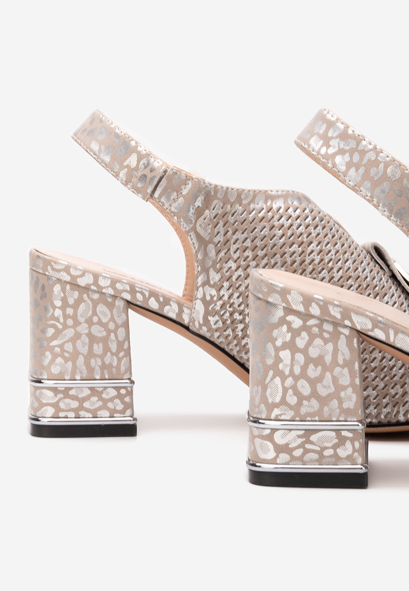 Sandali con tacco largo Edyna beige