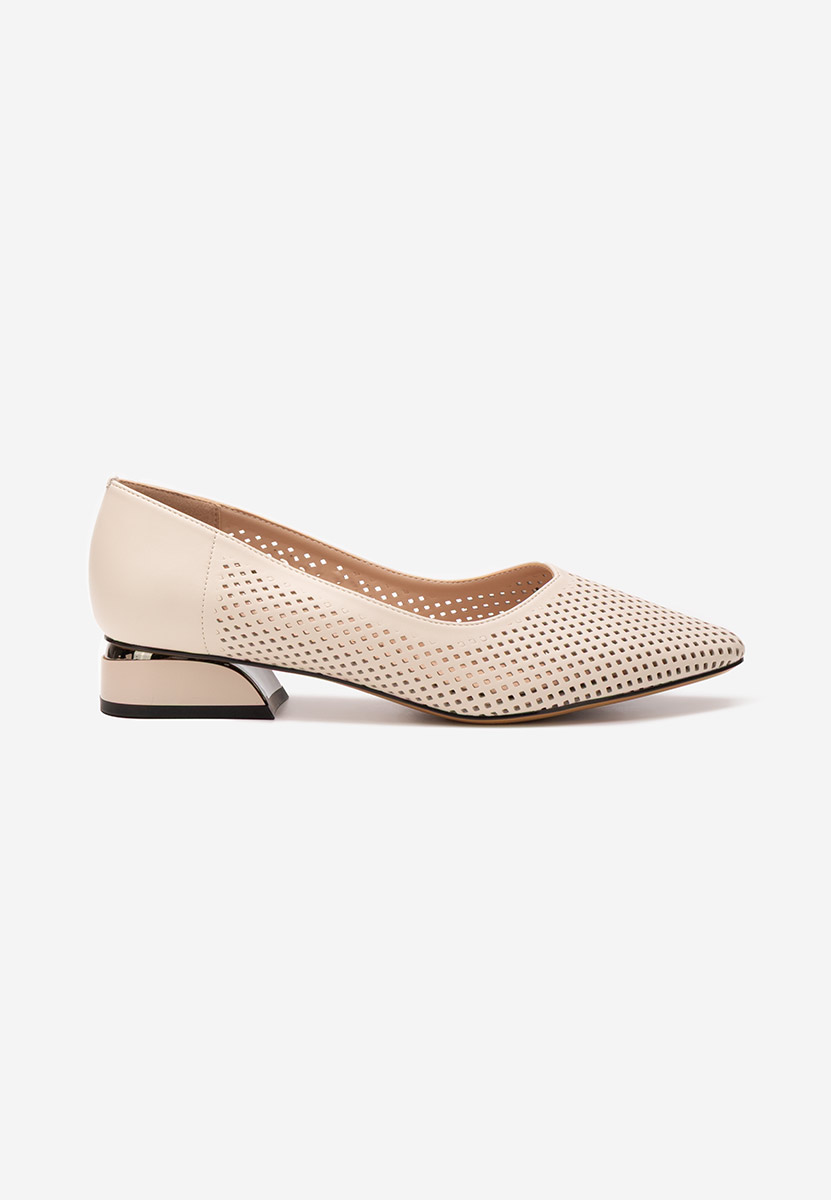 Décolleté tacco basso Donya beige
