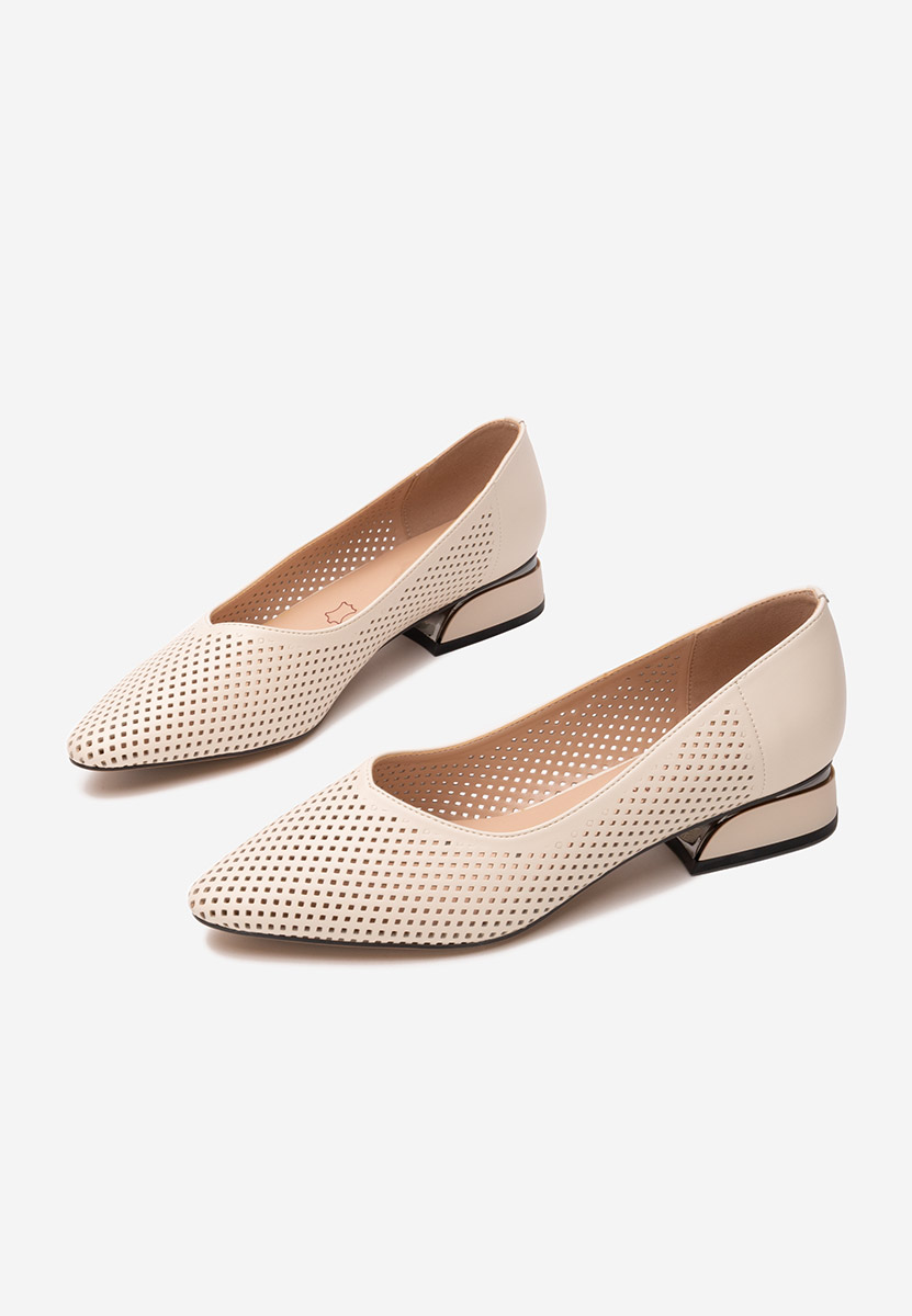 Décolleté tacco basso Donya beige