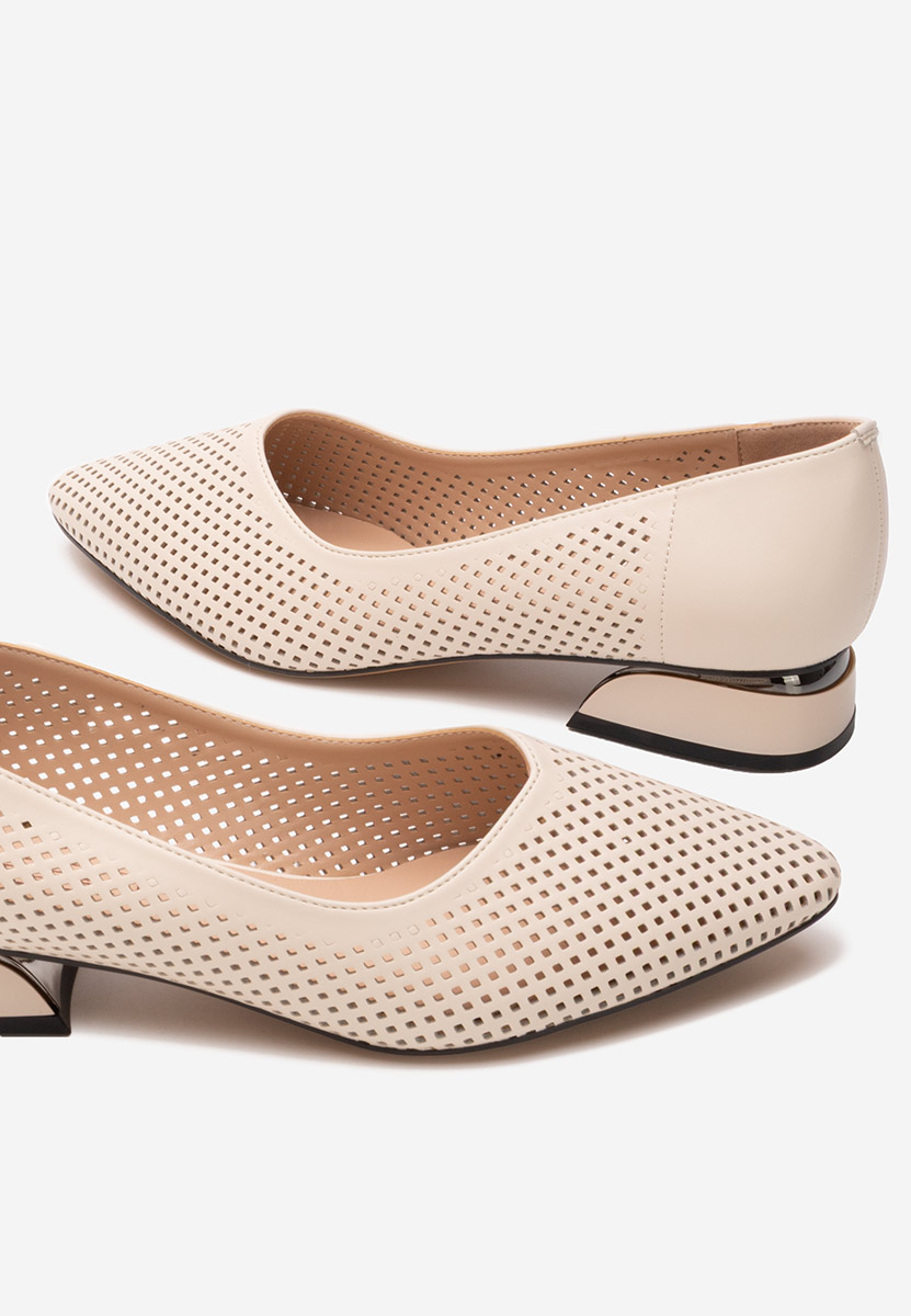 Décolleté tacco basso Donya beige