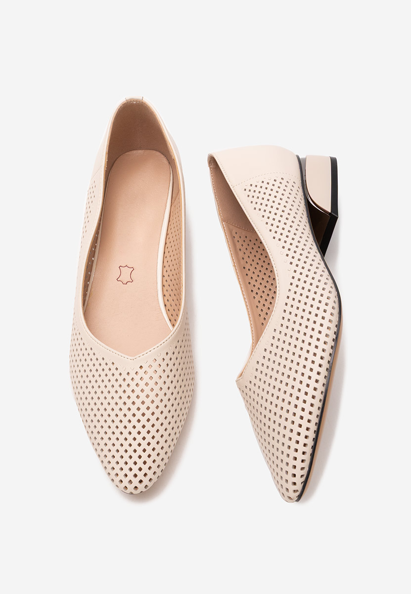 Décolleté tacco basso Donya beige