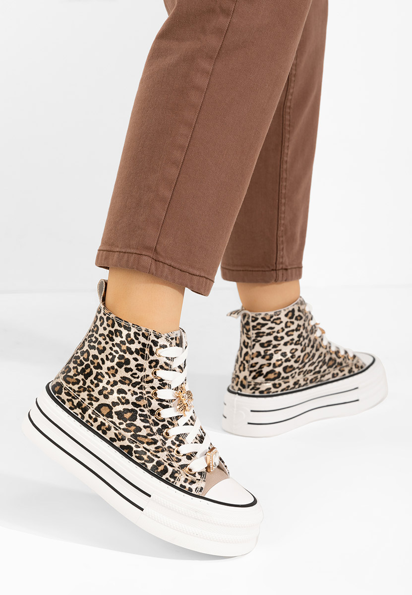 Scarpe da ginnastica con piattaforma Trixy leopardi