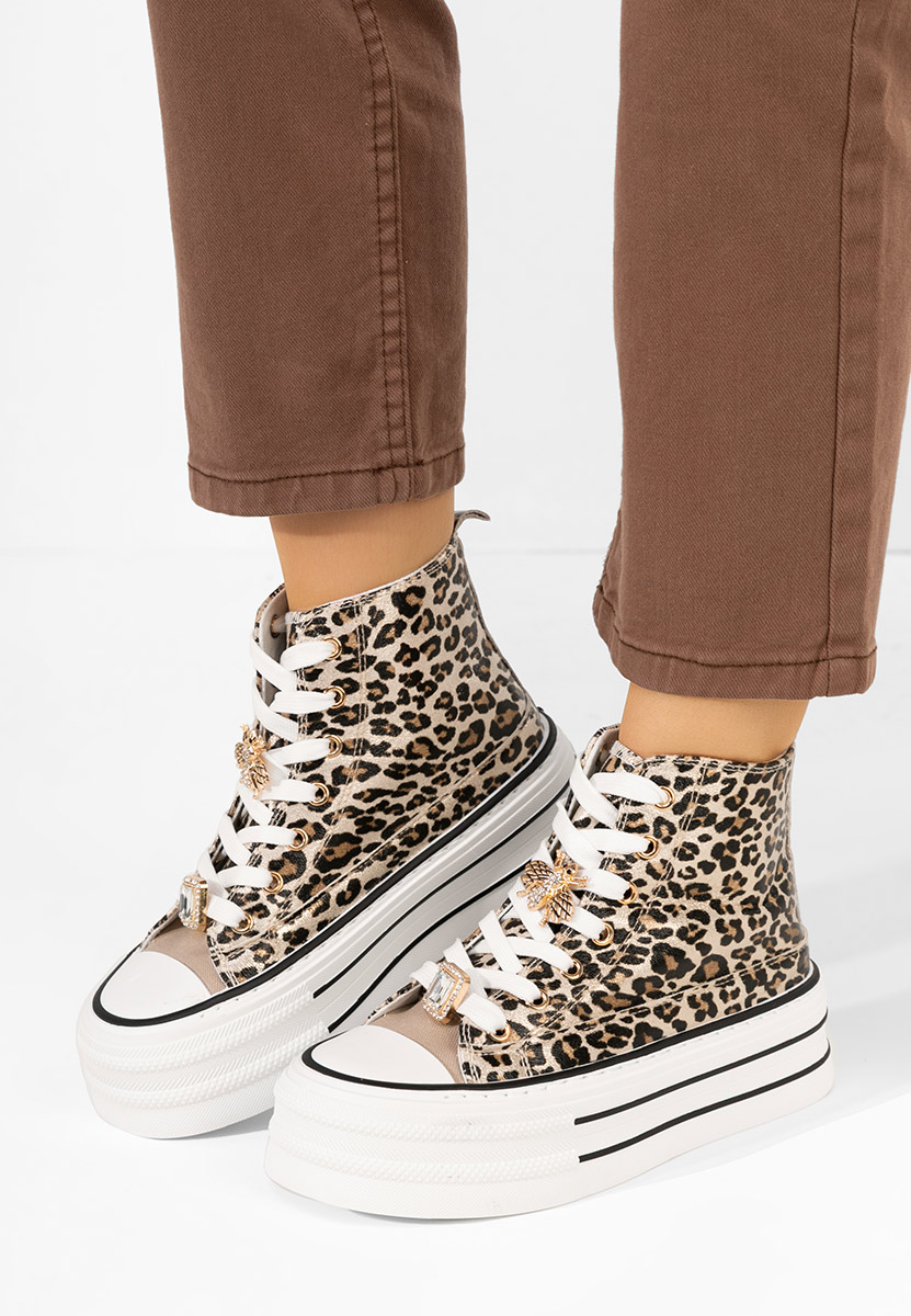Scarpe da ginnastica con piattaforma Trixy leopardi