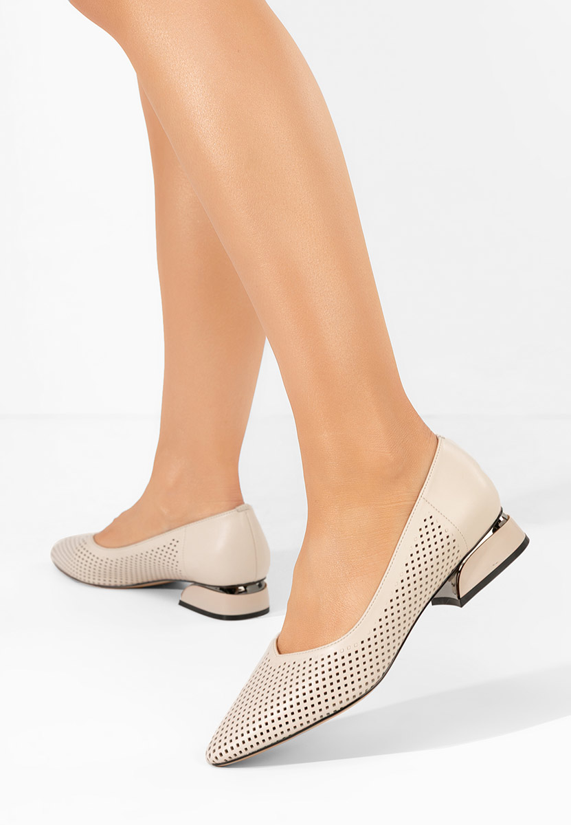 Décolleté tacco basso Donya beige