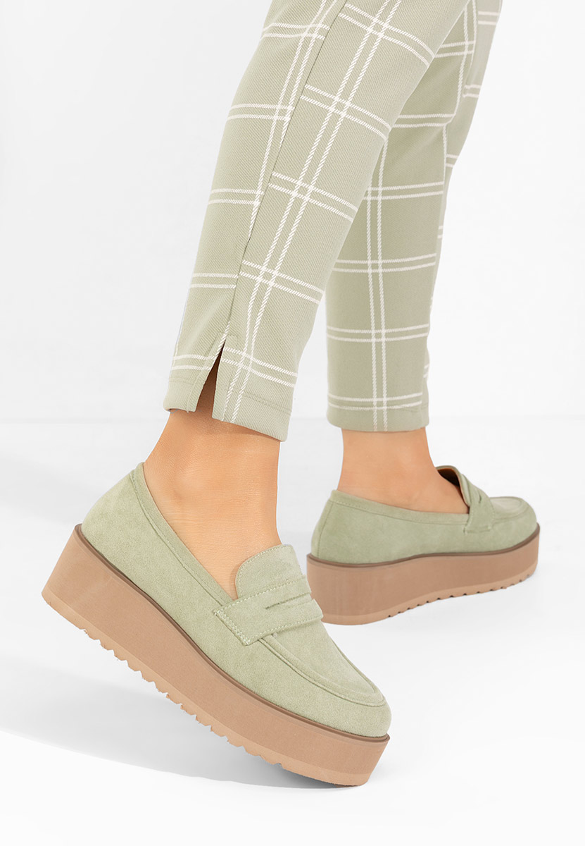 Mocassini donna platform Leondra V2 verdi