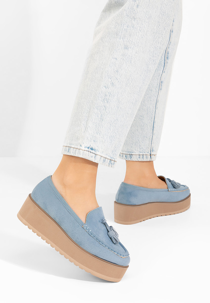Mocassini donna platform Leondra blu