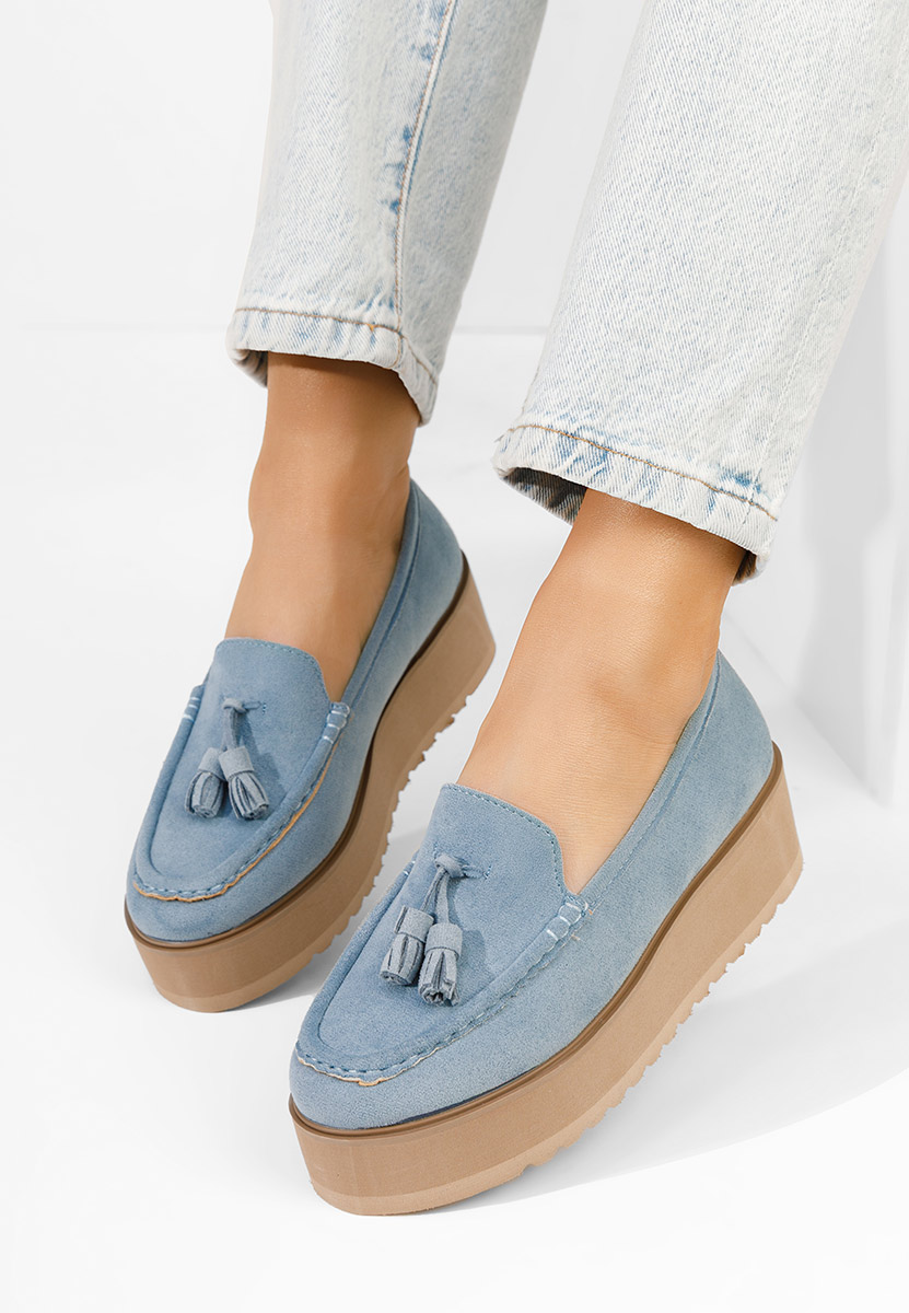 Mocassini donna platform Leondra blu