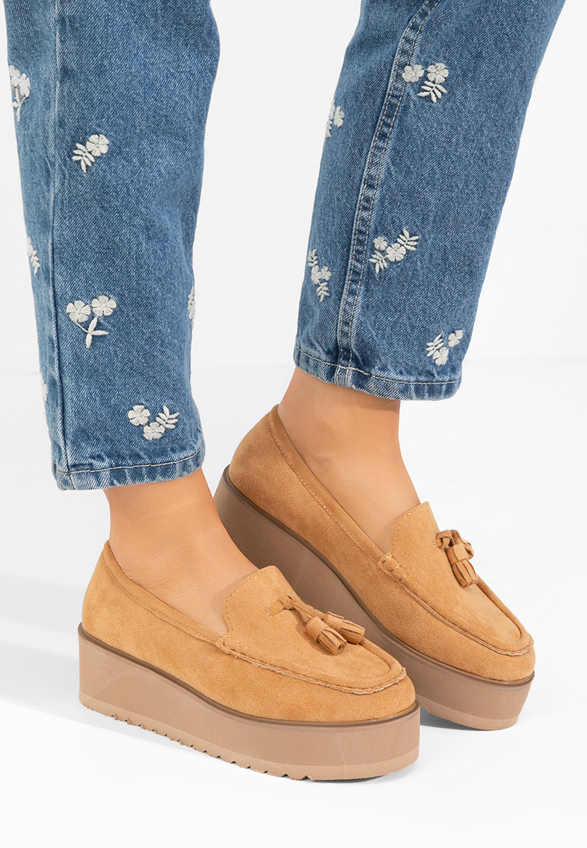 Mocassini donna platform Leondra cachi