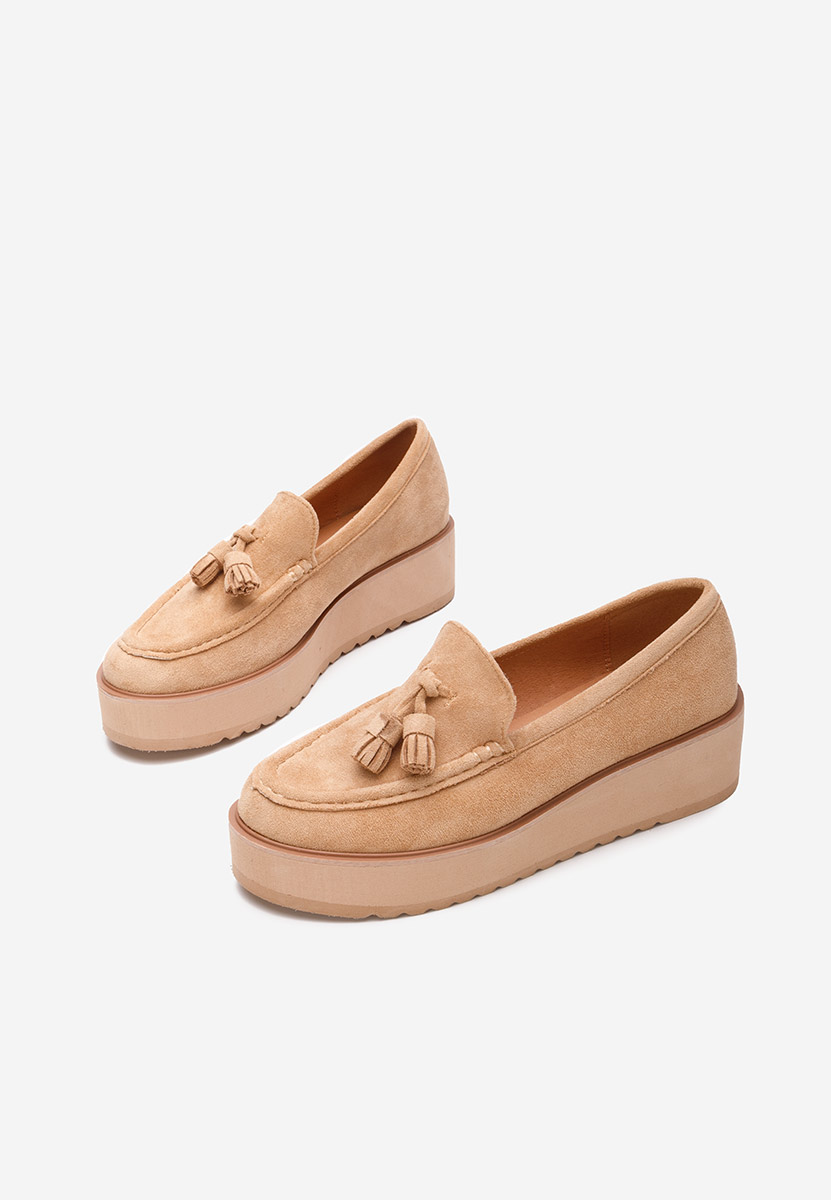 Mocassini donna platform Leondra V7 cachi
