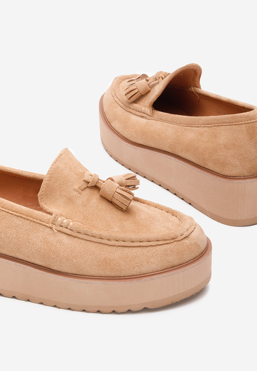 Mocassini donna platform Leondra V7 cachi