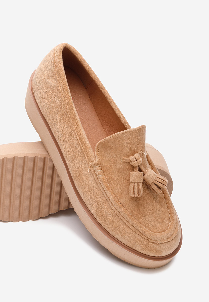 Mocassini donna platform Leondra V7 cachi