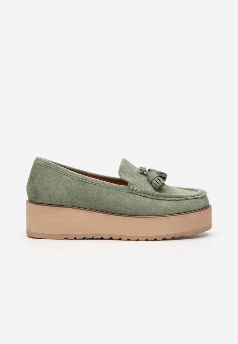 Mocassini donna platform Leondra V7 verdi