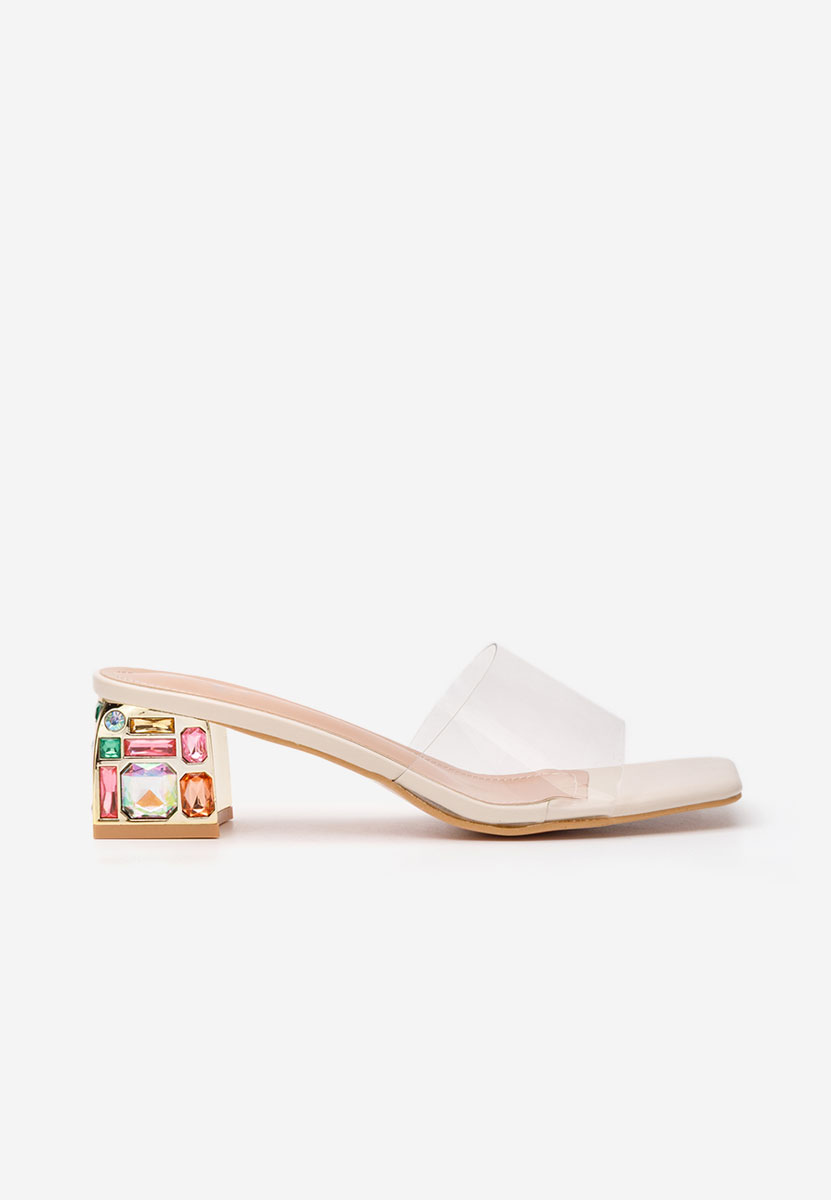 Ciabatte con tacco Carolia beige