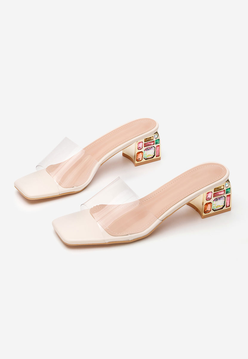 Ciabatte con tacco Carolia beige