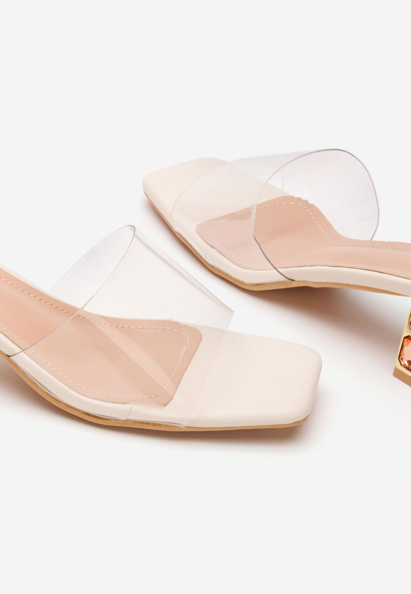Ciabatte con tacco Carolia beige