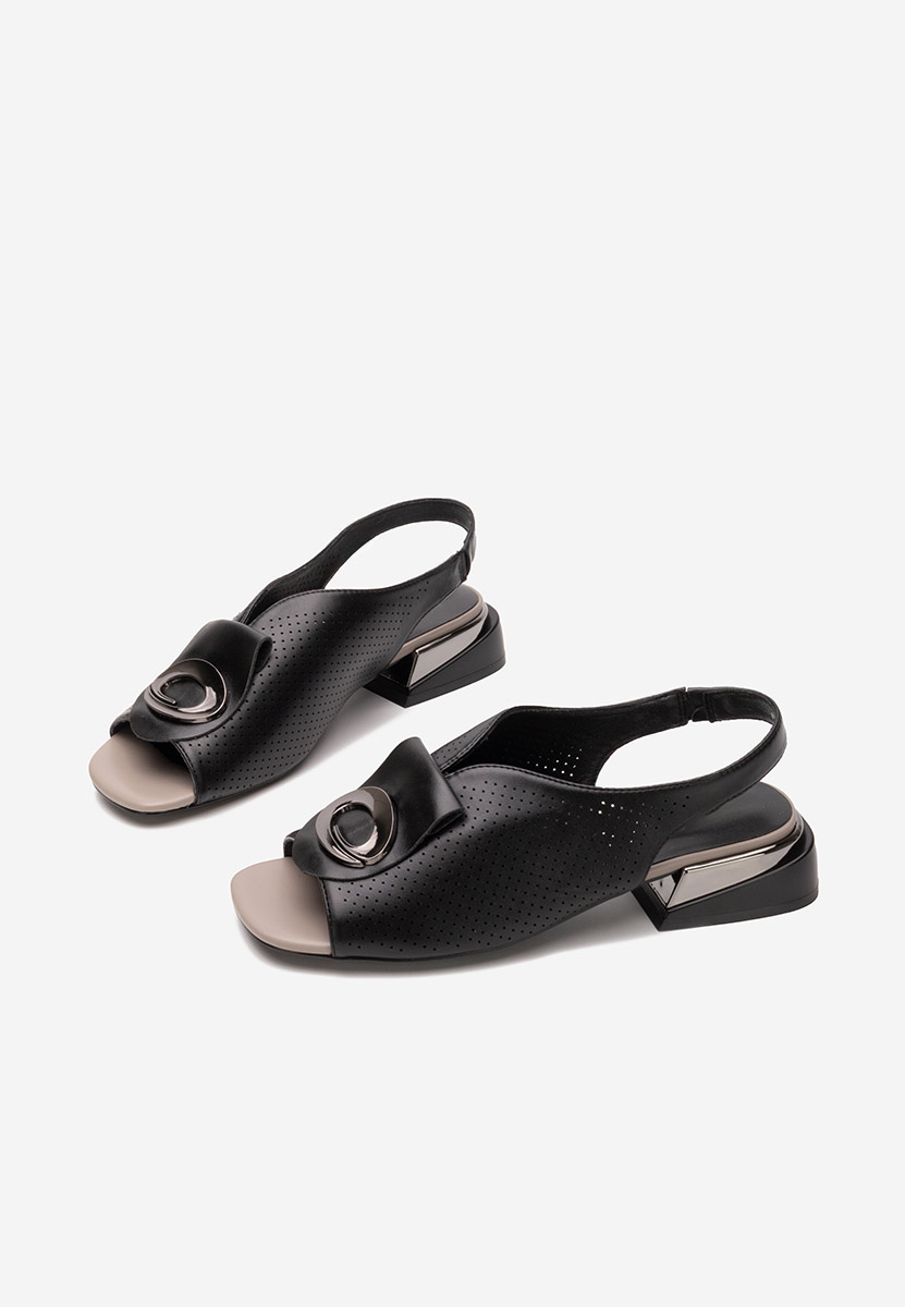 Sandali con tacco largo Nabuka nero