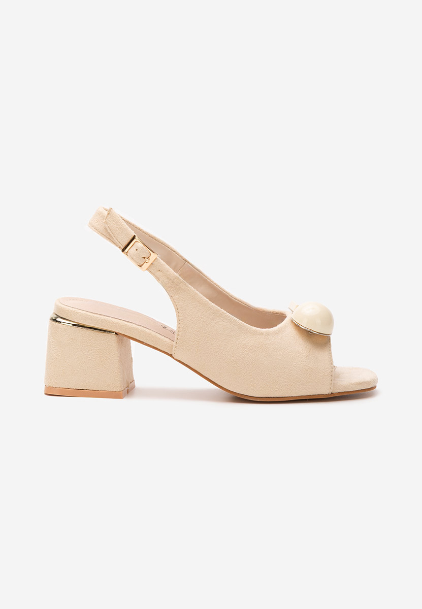 Sandali con tacco largo Gabriele beige