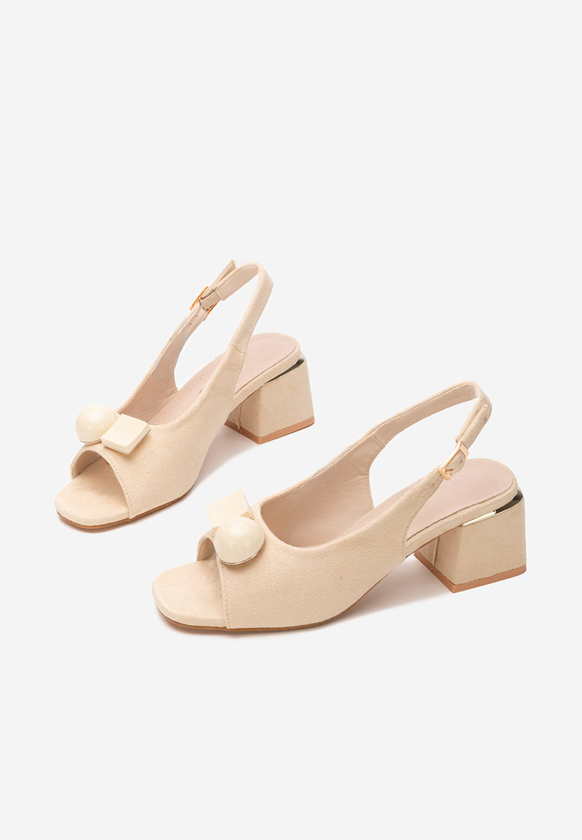 Sandali con tacco largo Gabriele beige