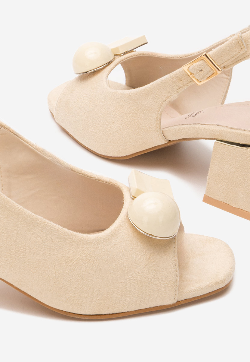 Sandali con tacco largo Gabriele beige