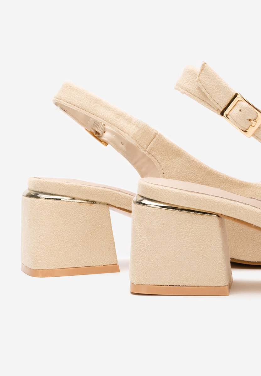 Sandali con tacco largo Gabriele beige