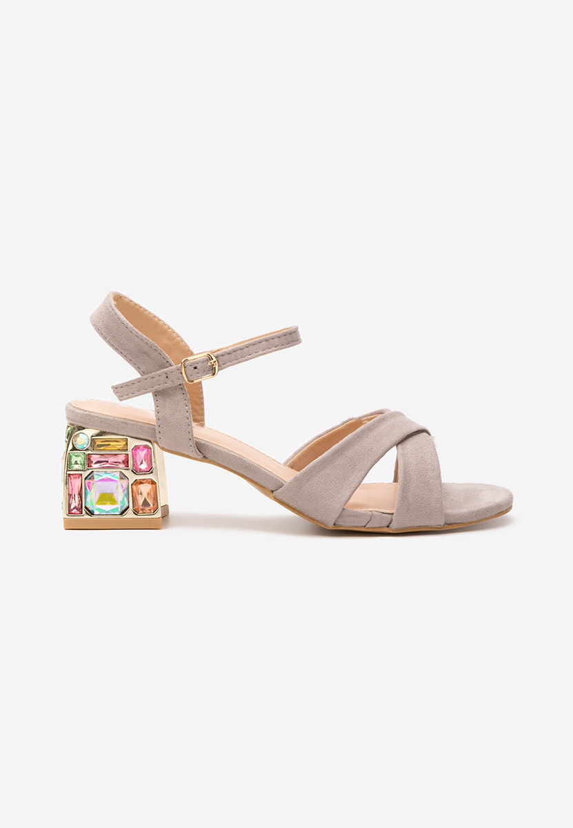 Sandali con tacco largo Susia grigio