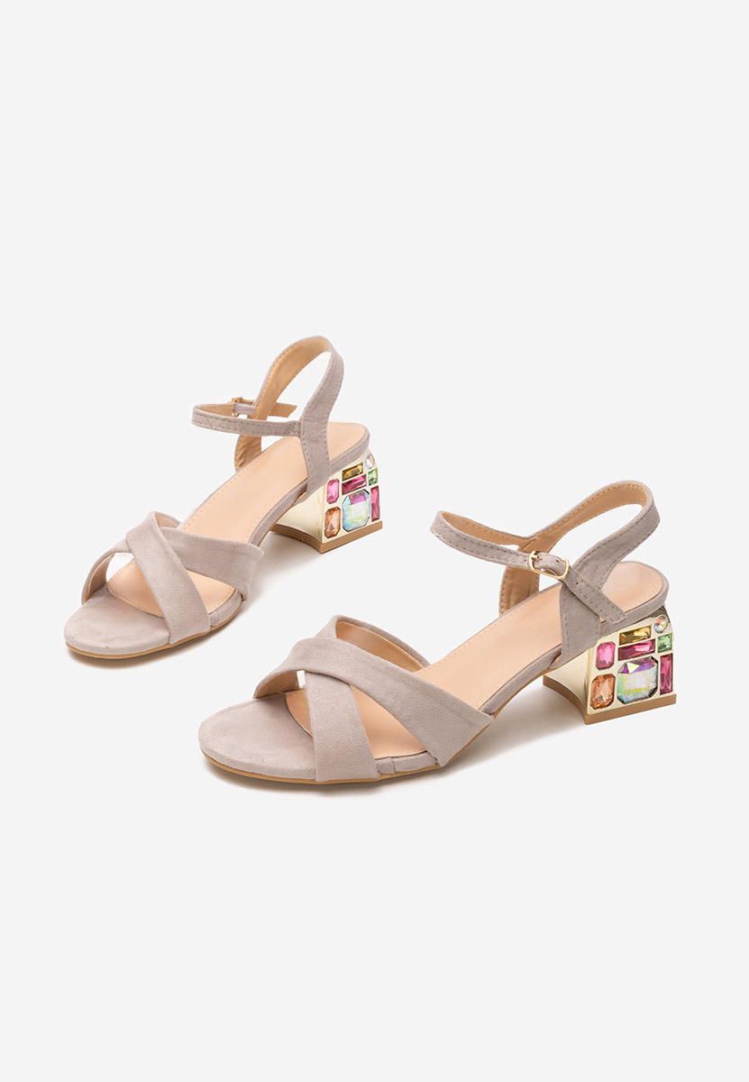 Sandali con tacco largo Susia grigio