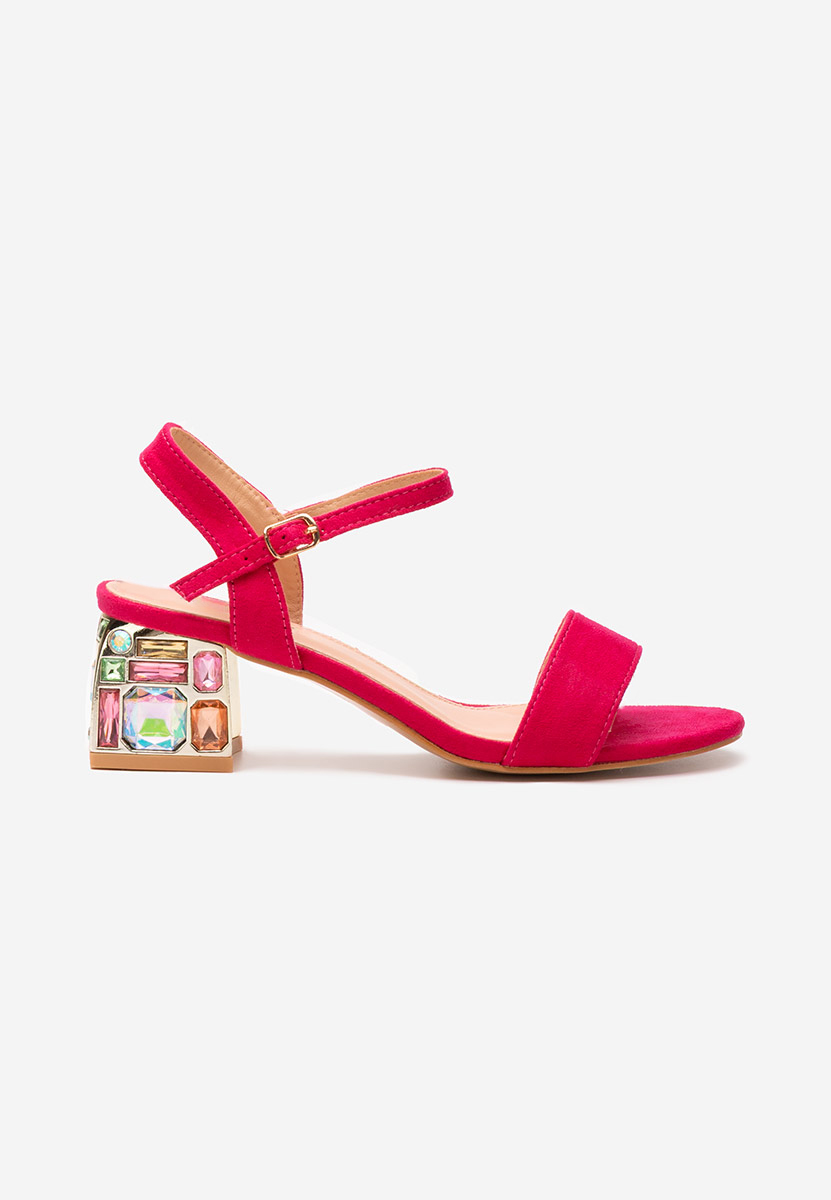 Sandali con tacco largo Adreena fucsia