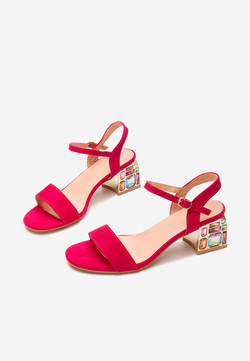 Sandali con tacco largo Adreena fucsia