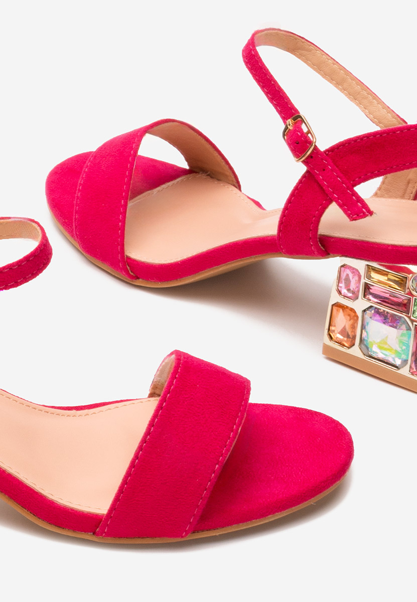 Sandali con tacco largo Adreena fucsia