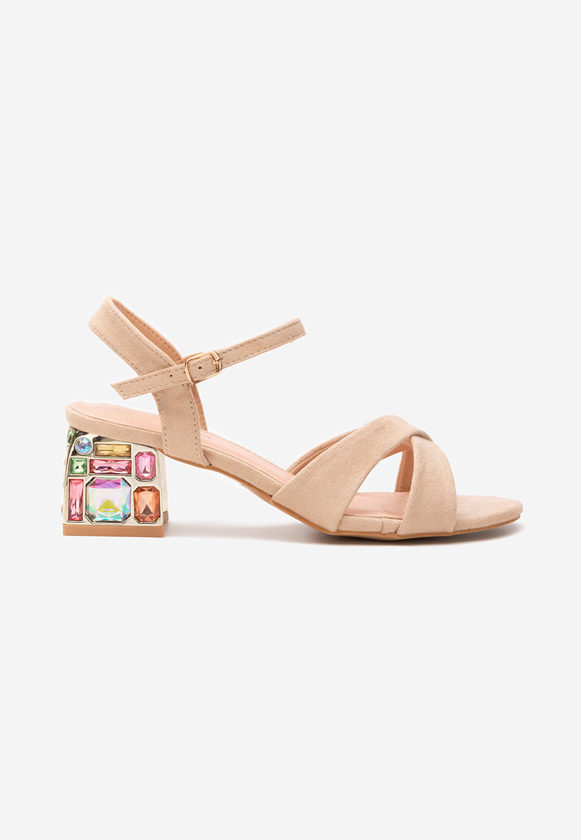 Sandali con tacco largo Susia beige