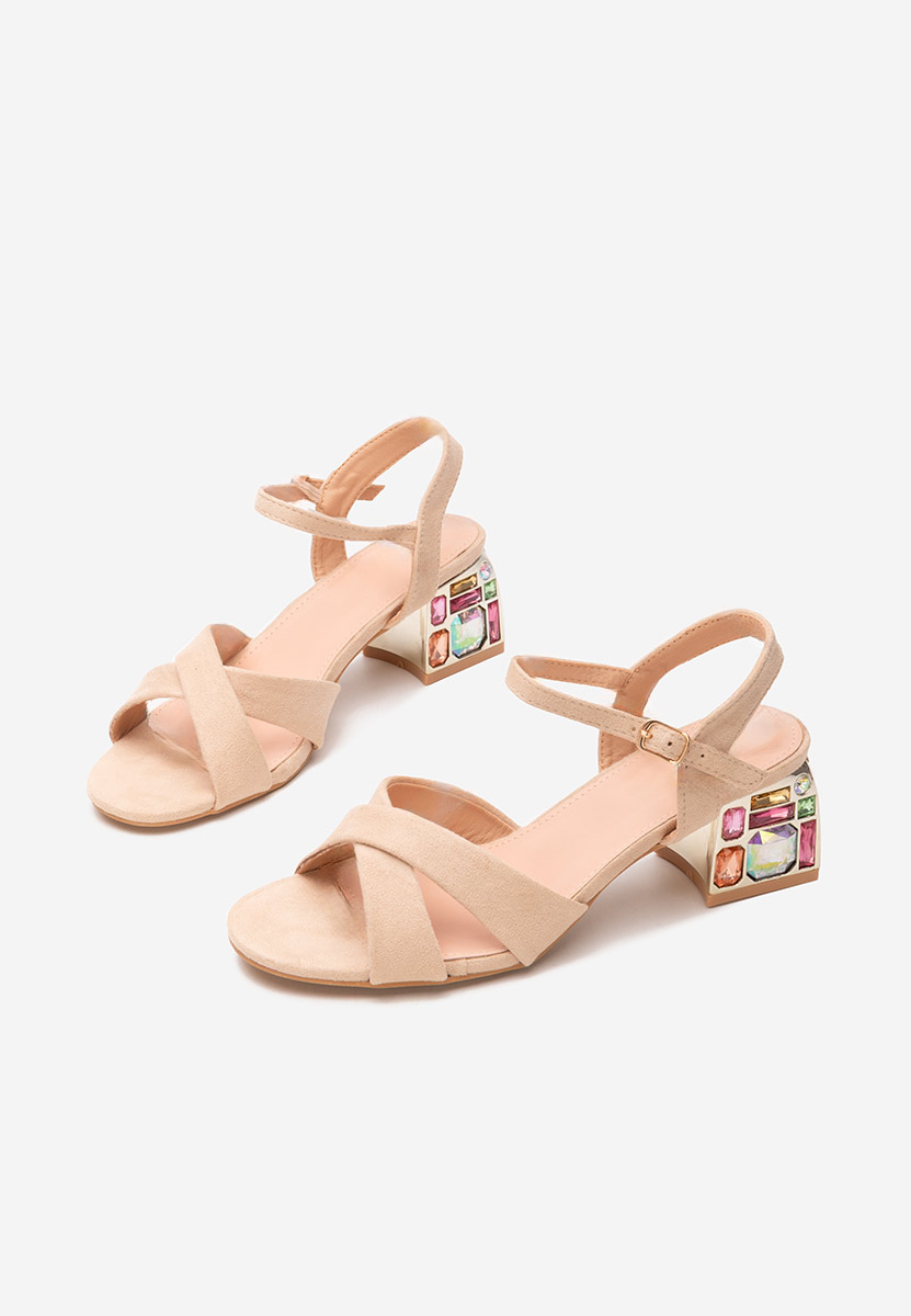 Sandali con tacco largo Susia beige