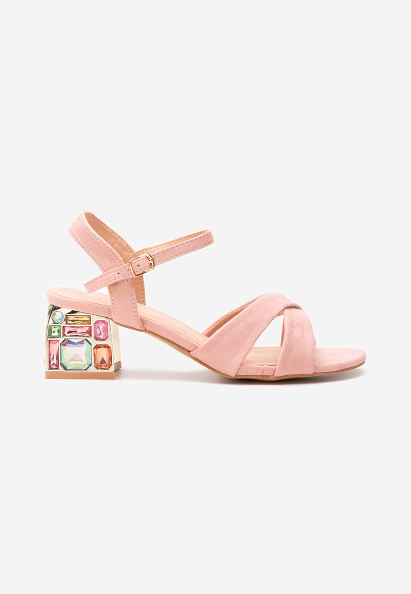 Sandali con tacco largo Susia rosa