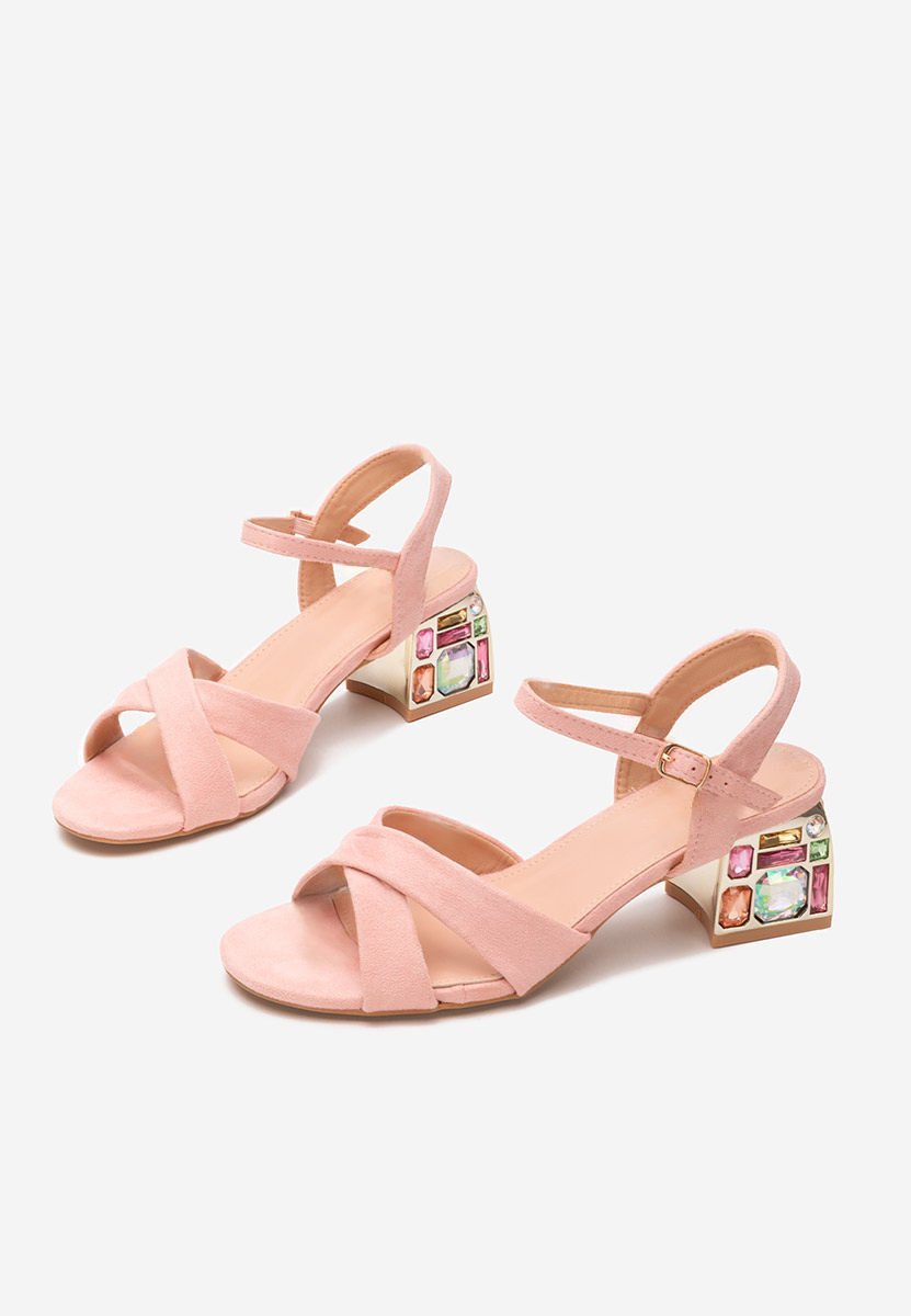 Sandali con tacco largo Susia rosa