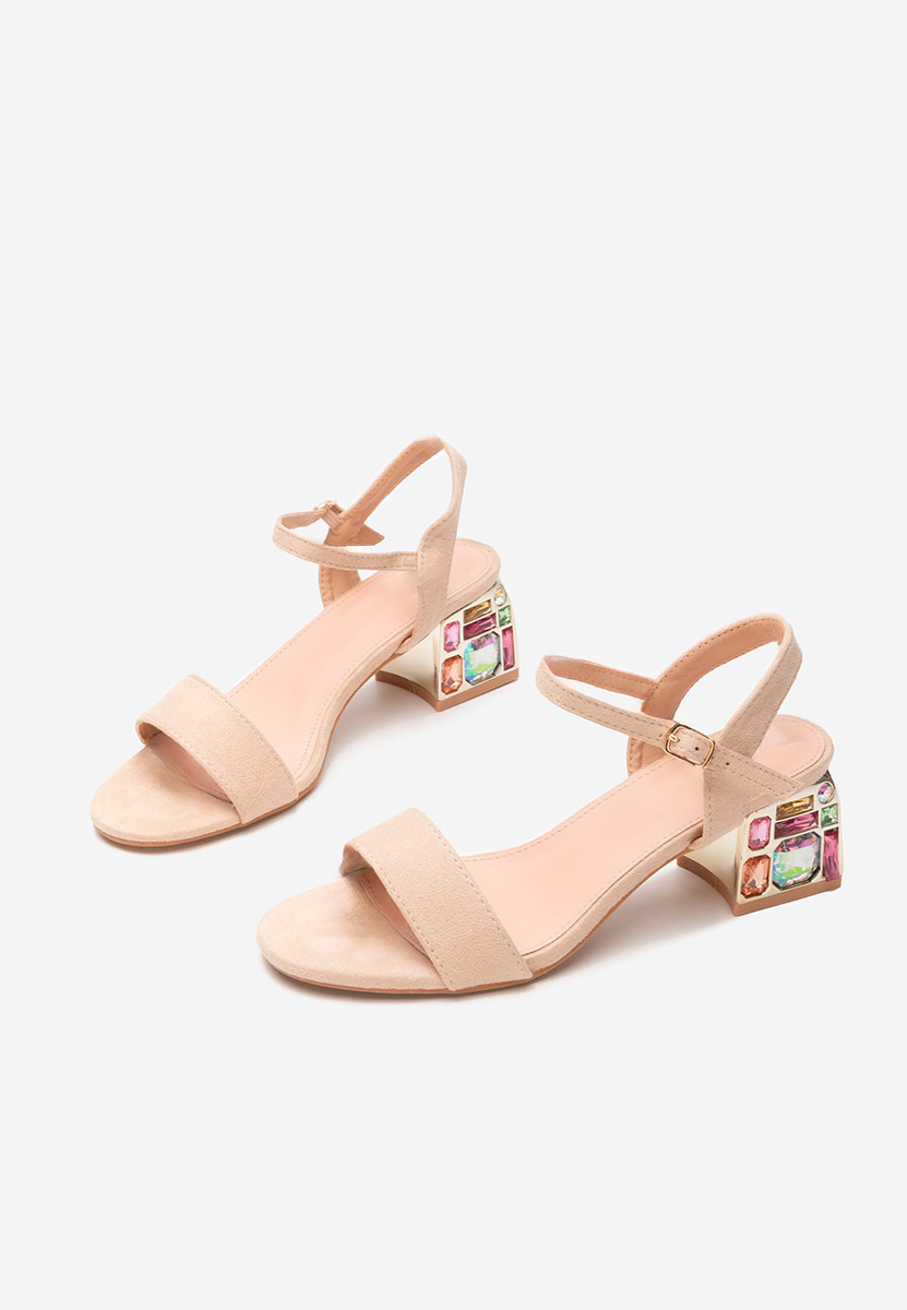 Sandali con tacco largo Adreena beige