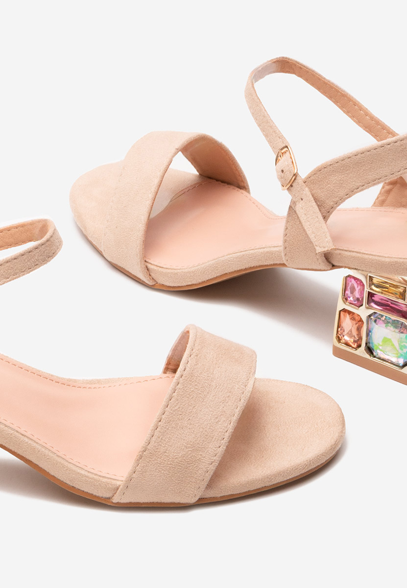 Sandali con tacco largo Adreena beige