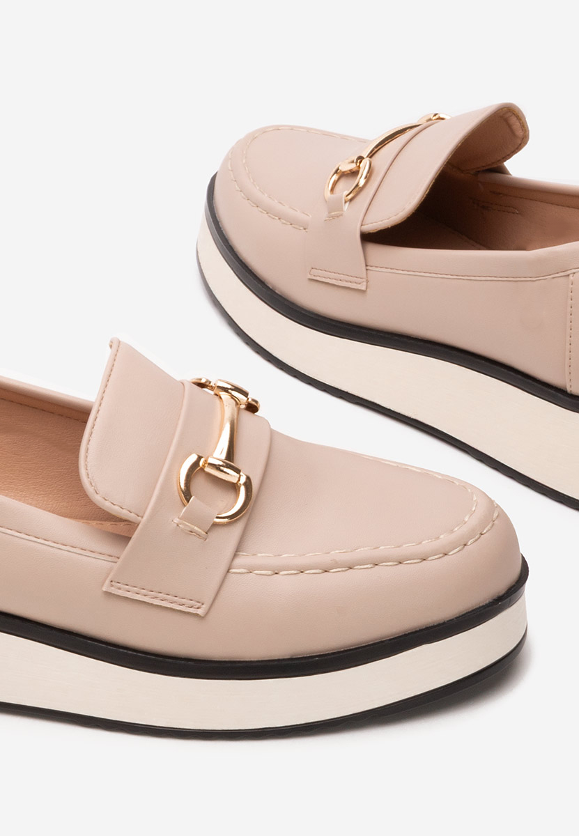 Mocassini con plateau Dianna beige