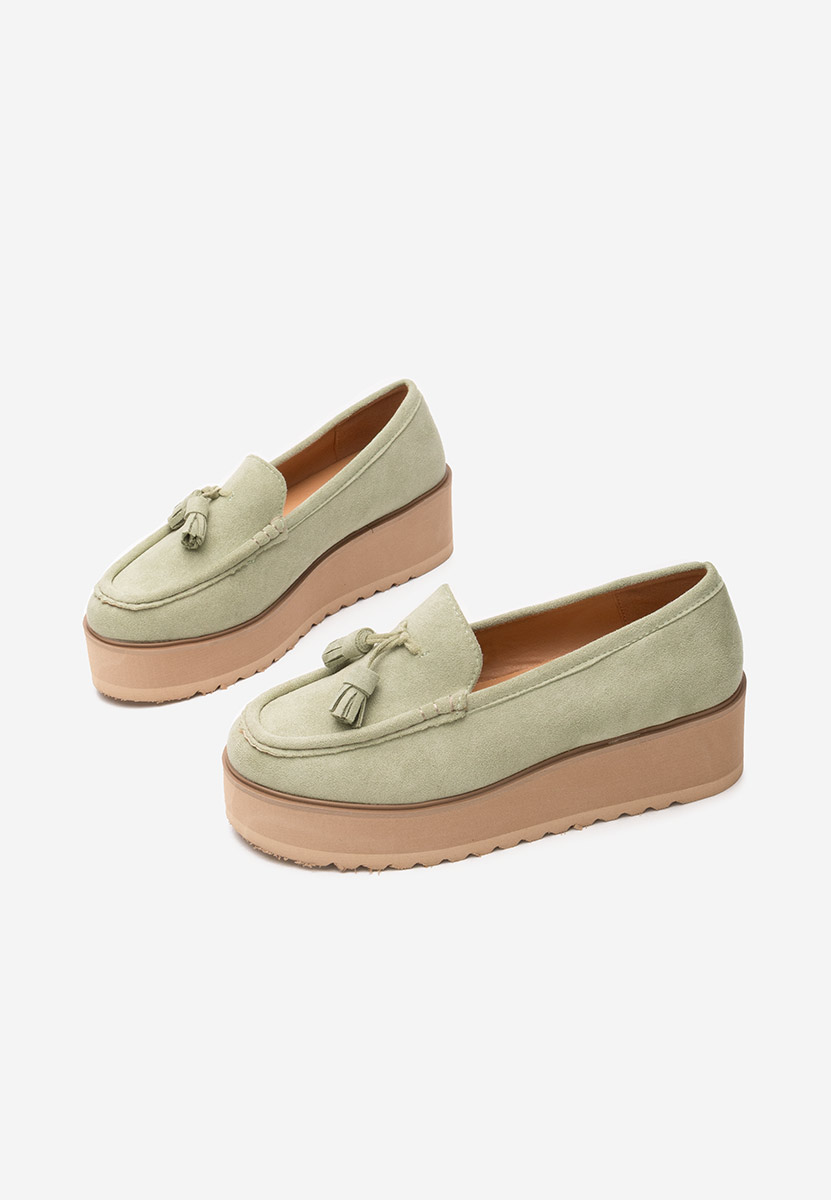 Mocassini donna platform Leondra verdi