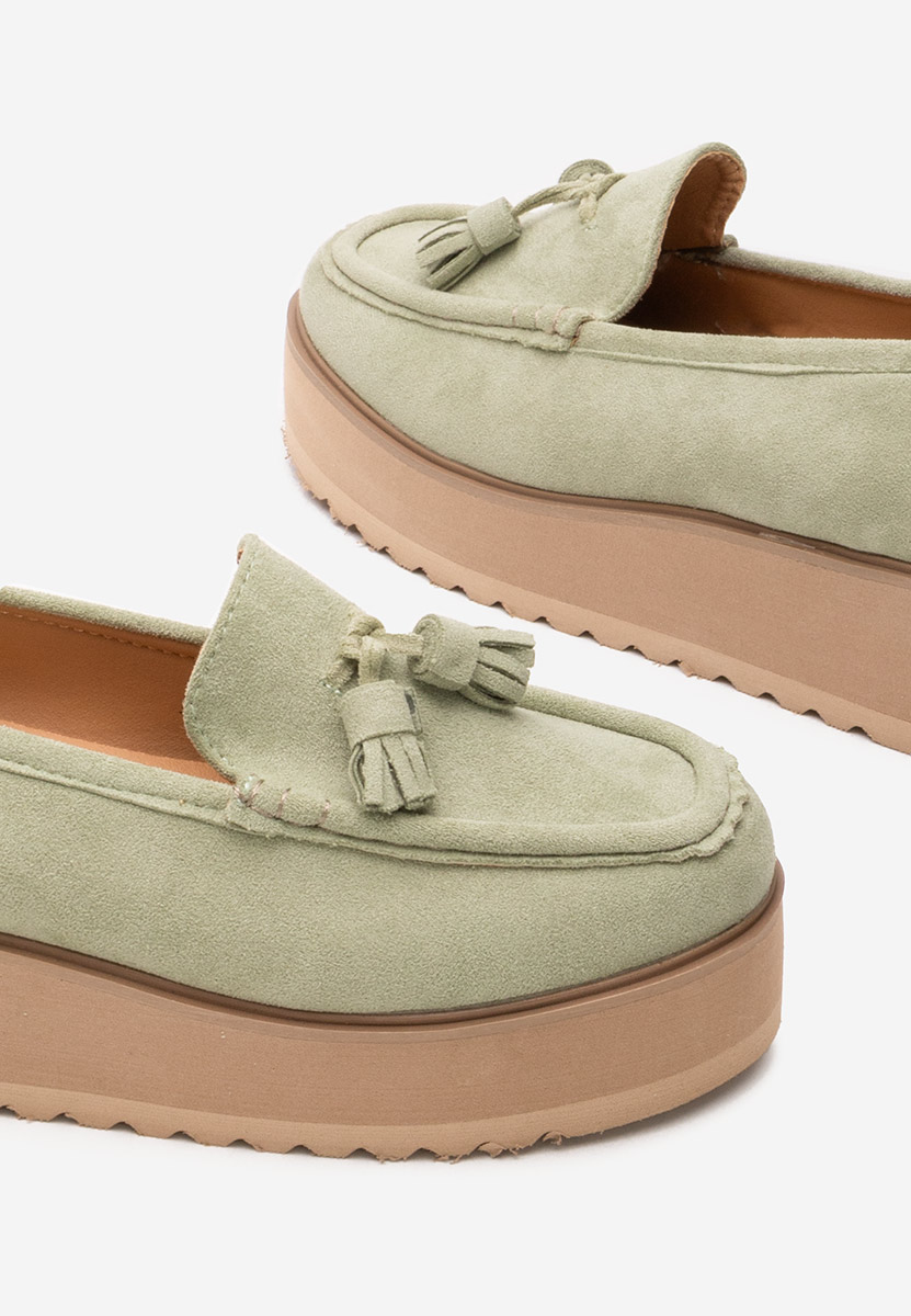 Mocassini donna platform Leondra verdi