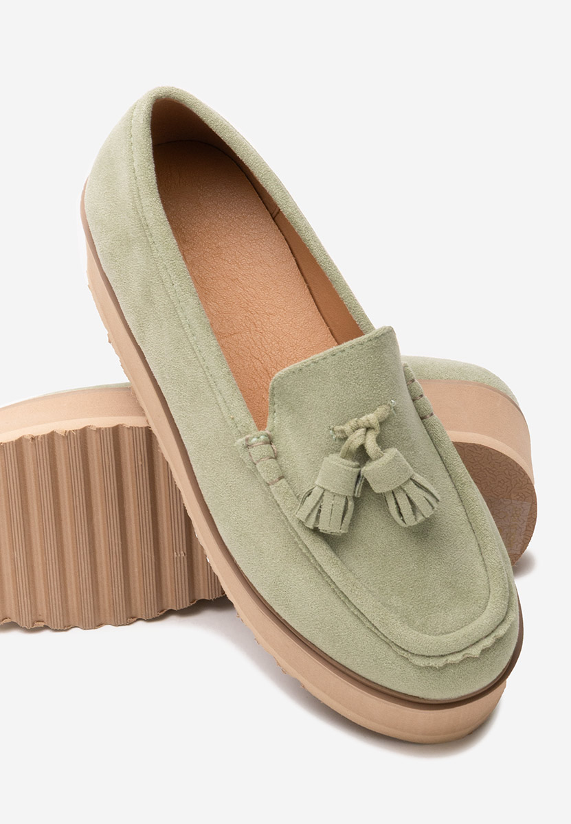 Mocassini donna platform Leondra verdi