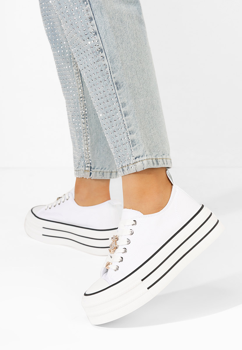 Scarpe da ginnastica con piattaforma Serava bianchi