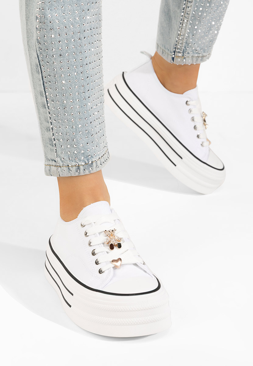 Scarpe da ginnastica con piattaforma Serava bianchi