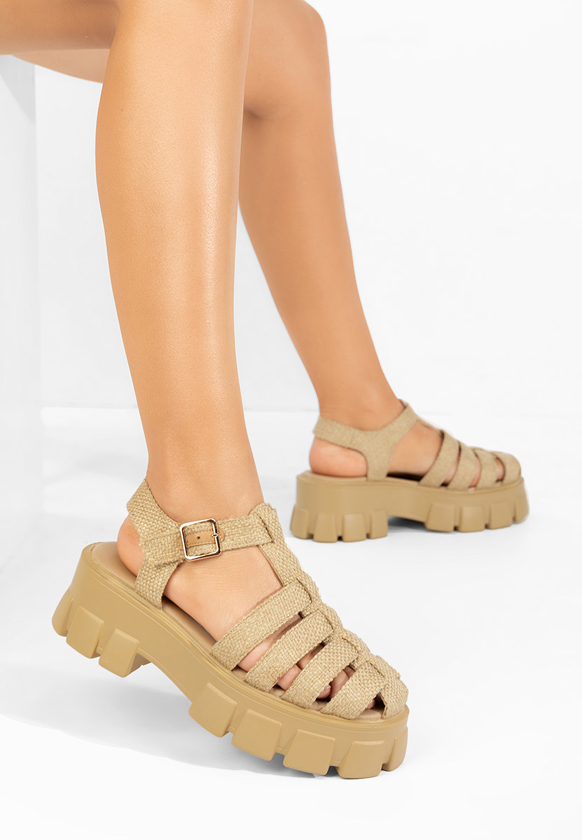 Sandali platform Carilea camel